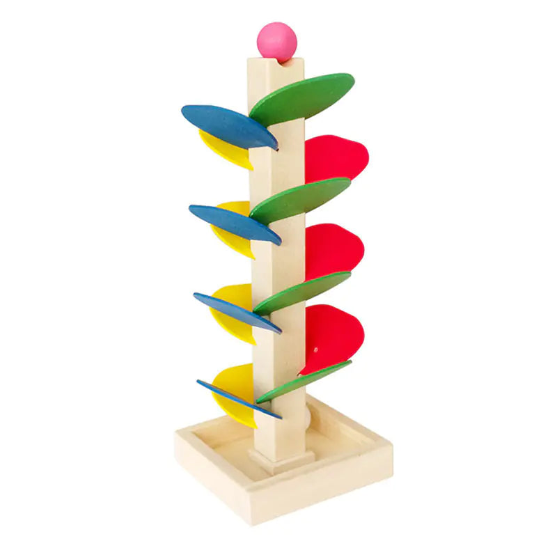 Wooden Marble Tree Toy – Colorful Ball Drop Spiral Fun