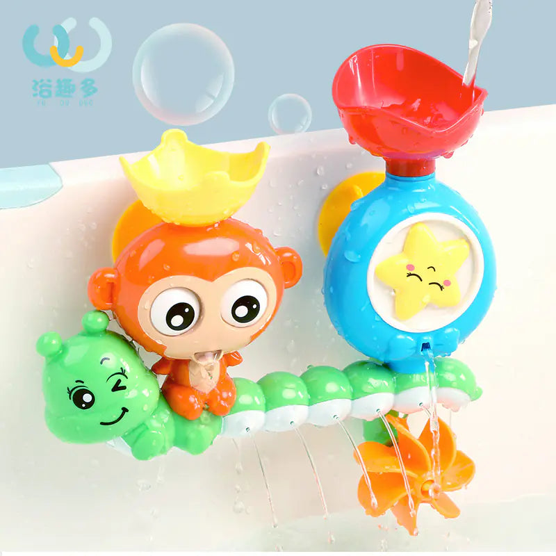 Monkey Waterfall Bath Toy – Fun Spinning Shower Set