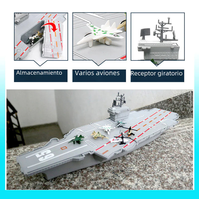 Aircraft Carrier Toy with Fighter Jets & Lights