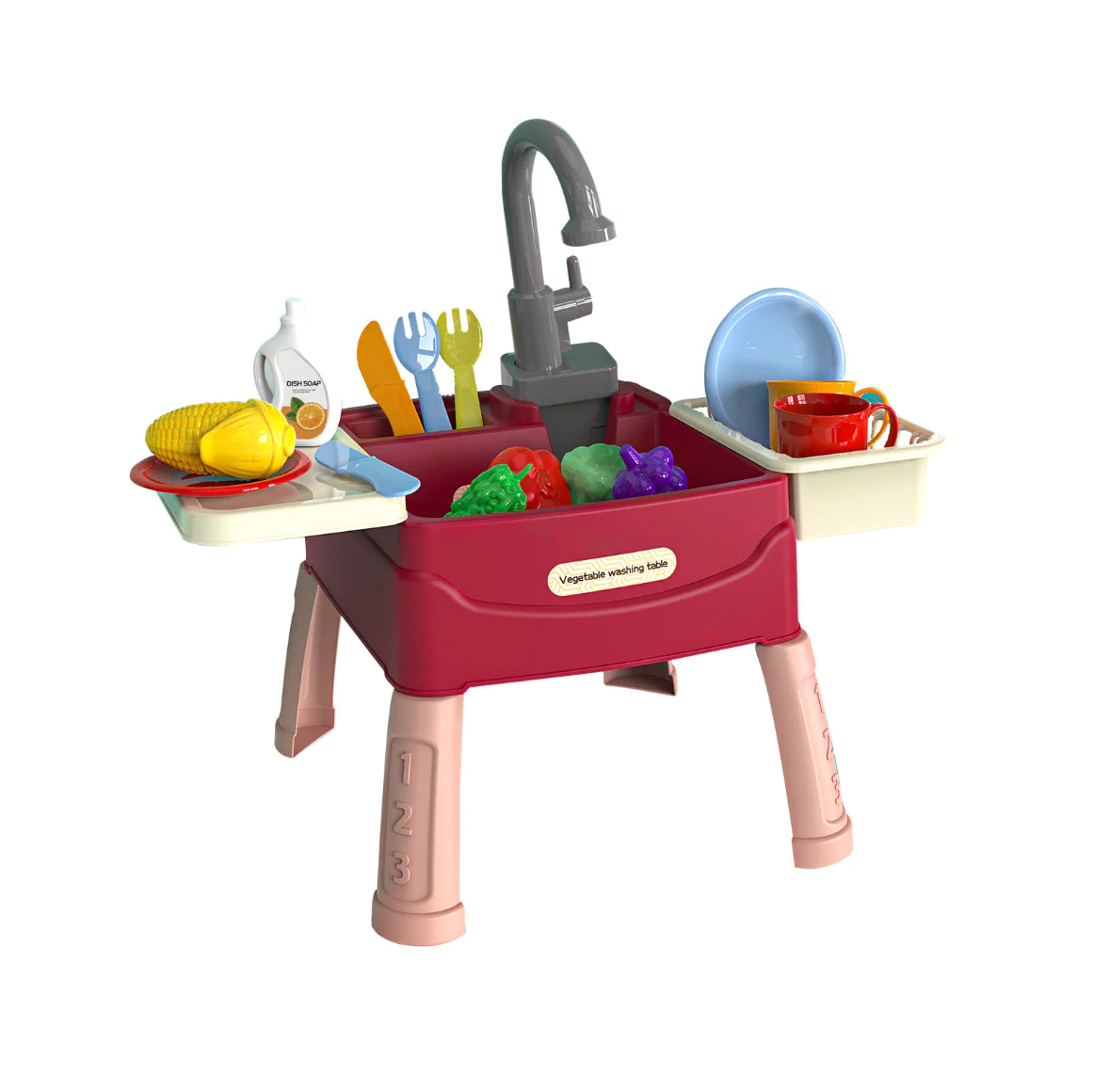 Junior Chef Dishwashing Playset with Running Water & Utensils