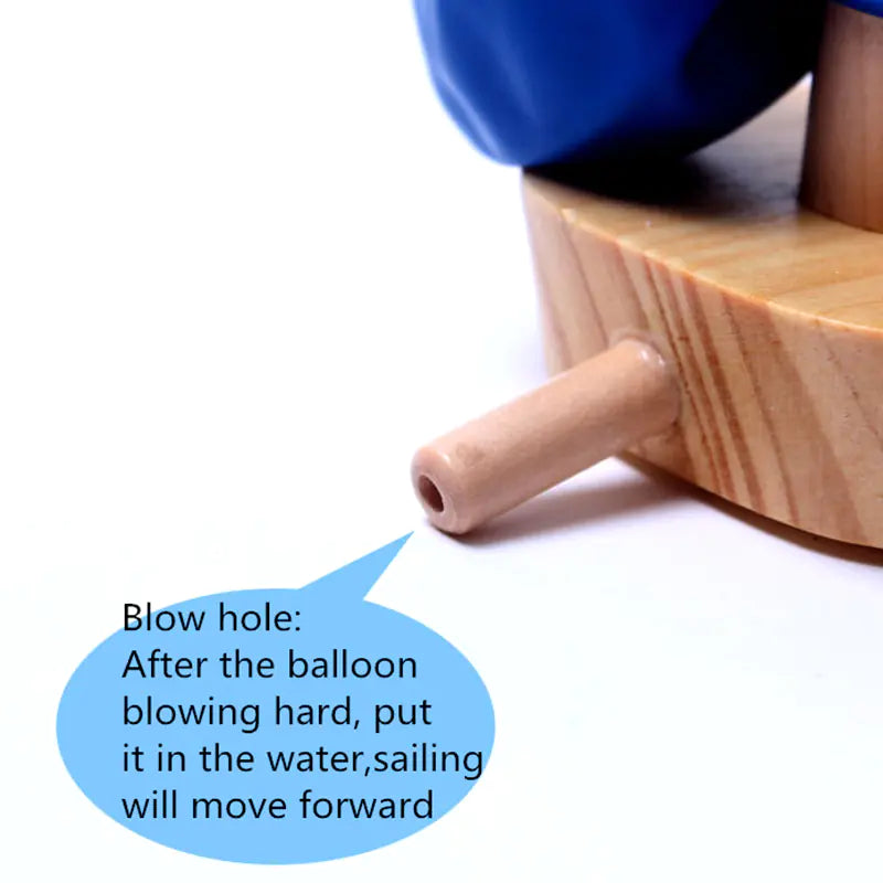 Balloon Powered Wooden Boat – Fun STEM Toy for Kids
