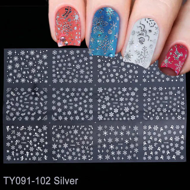 Festive Snowflake Elk Nail Decals