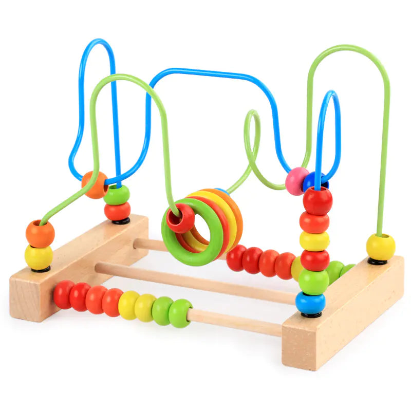 Wooden Baby Beech Large Calculating Bead Winding Toy