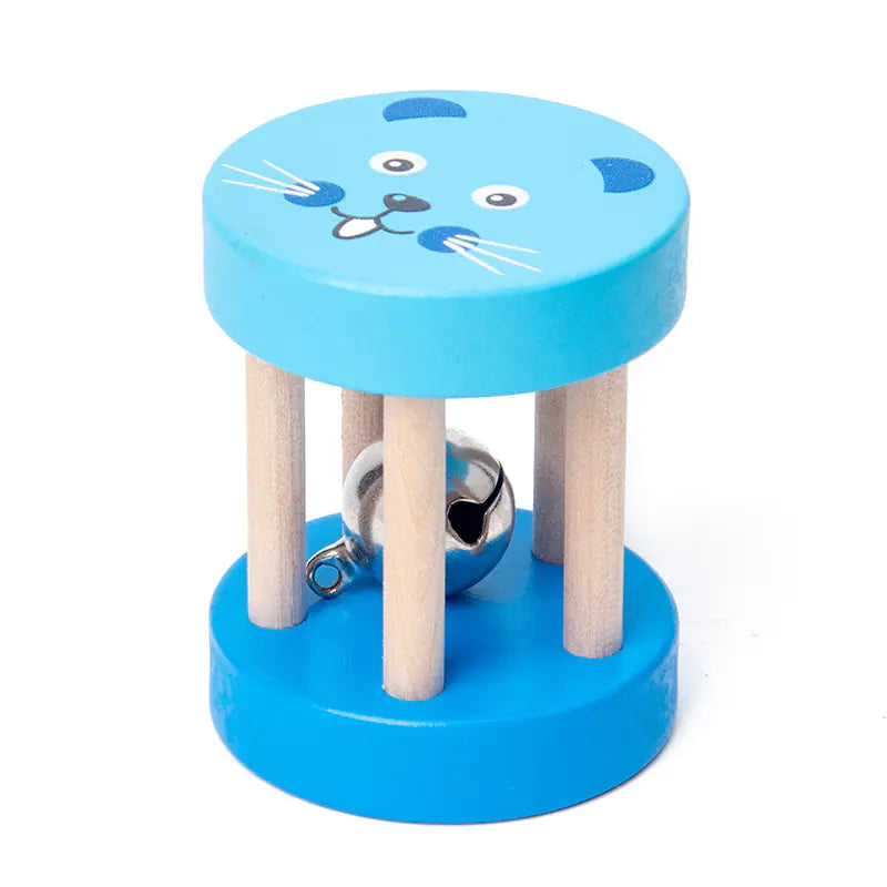 Animal Face Wooden Rattle Toy Set for Toddlers