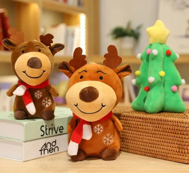 Santa & Elk Holiday Plush