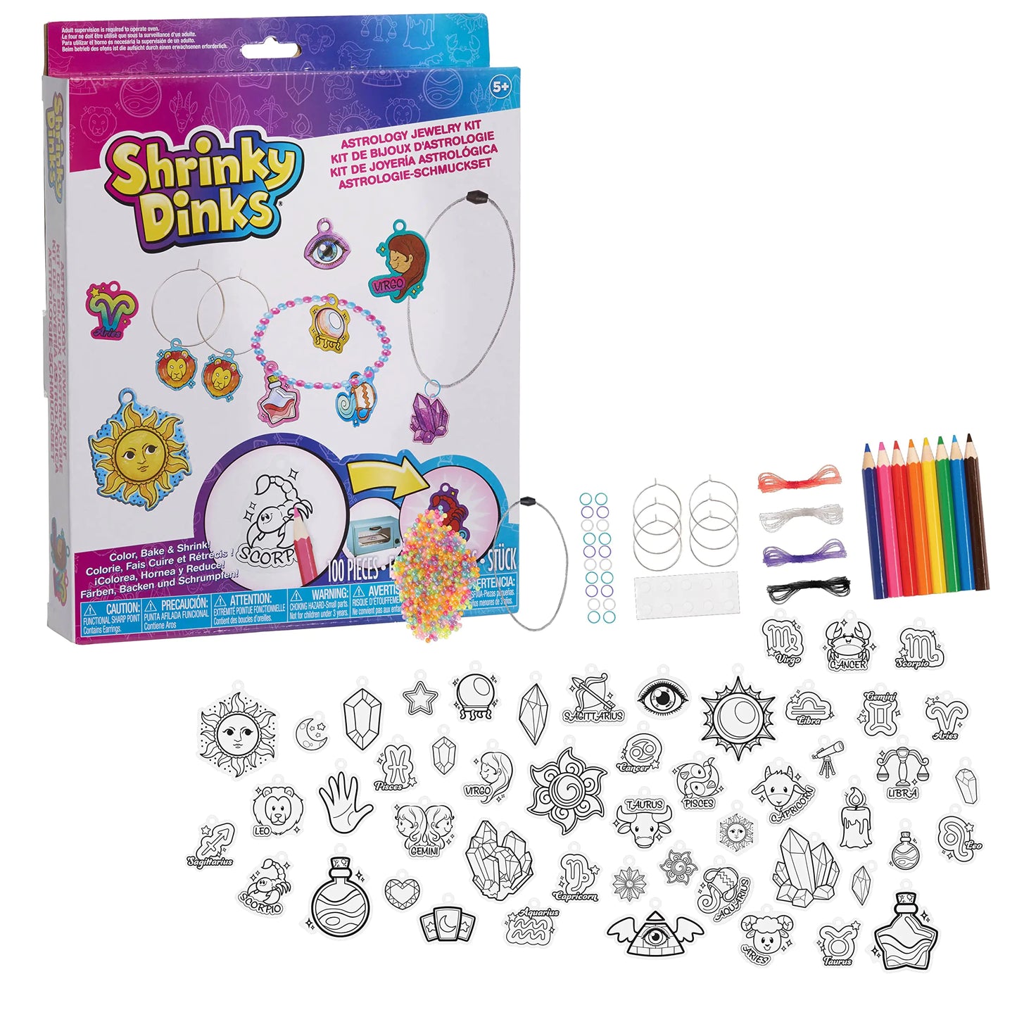 Shrinky Dinks Astrology Jewelry Kit – 100-Piece Creative Set