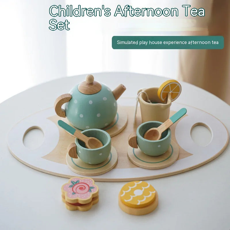 Wooden Tea Time Playset for Kids