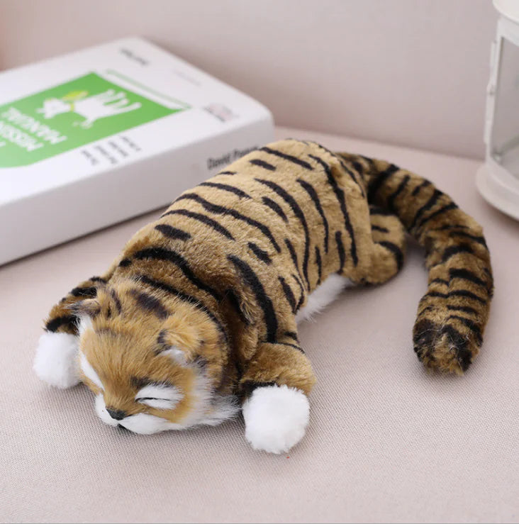 Realistic Sleeping Cat Plush Toy – Soft & Lifelike