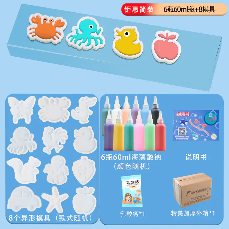Sea Animal DIY Gel Toy Kit – 12 Bottles & 22 Molds