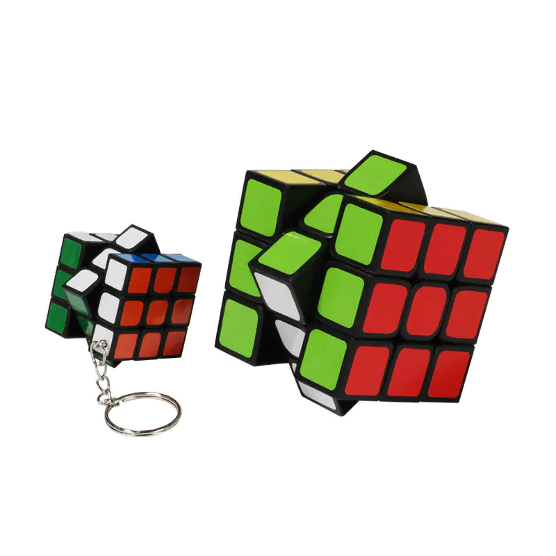 Mini & Standard Speed Cube Set with Keychain Fun