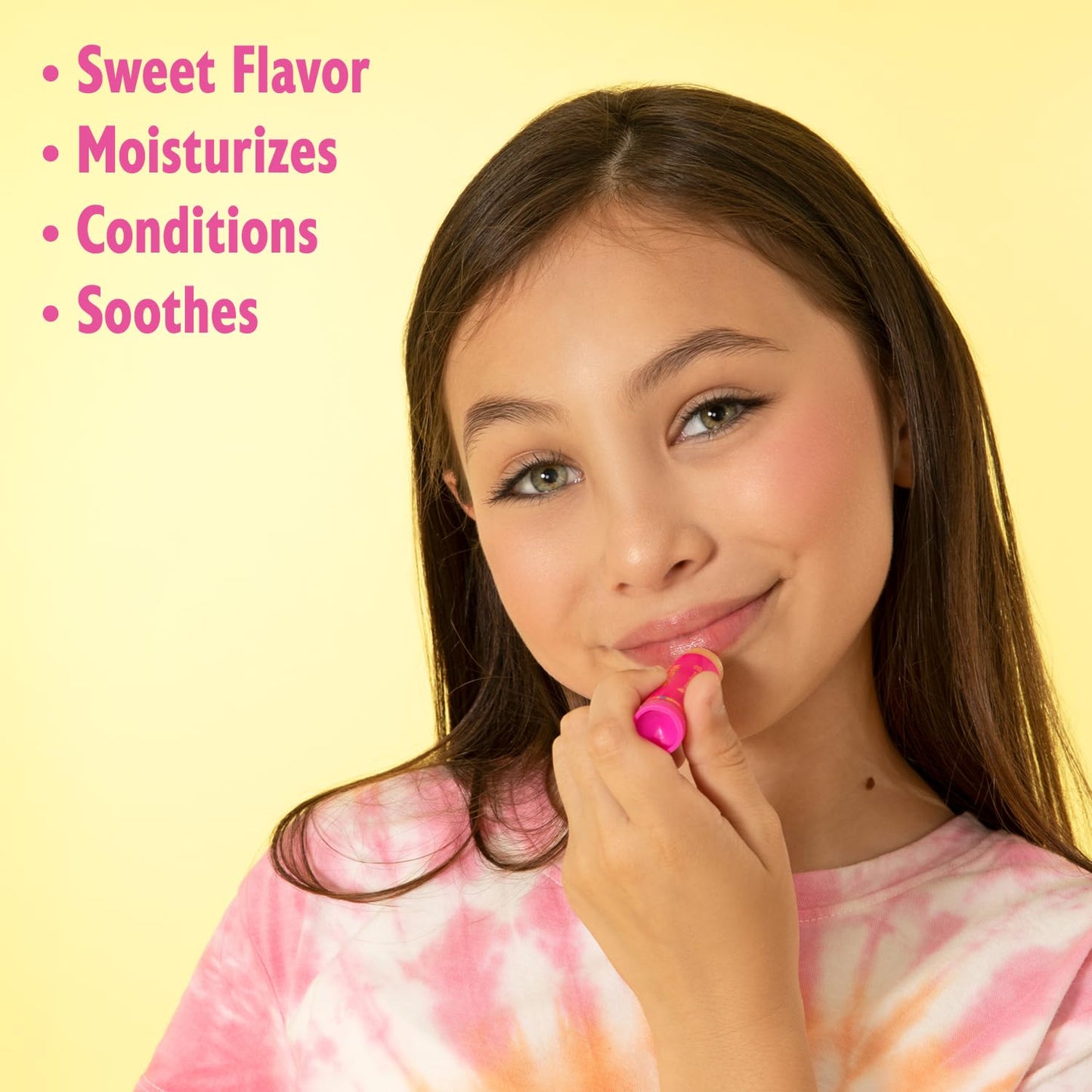 Sanrio Hello Kitty Kids Makeup Set - Color Collection with 3 Moisturizing and Hydrating Products, Soft Shine Finish, Fun Flavors, Cruelty-Free and Vegan