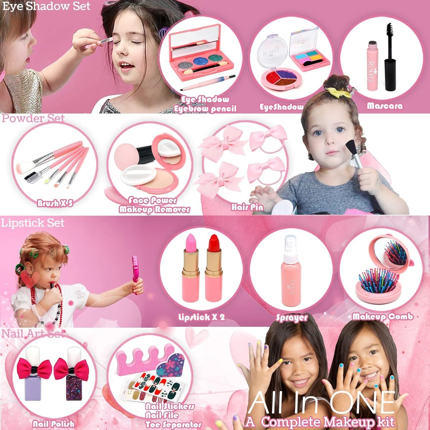 Washable Makeup Kit for Girls - Complete Makeup Set for Kids