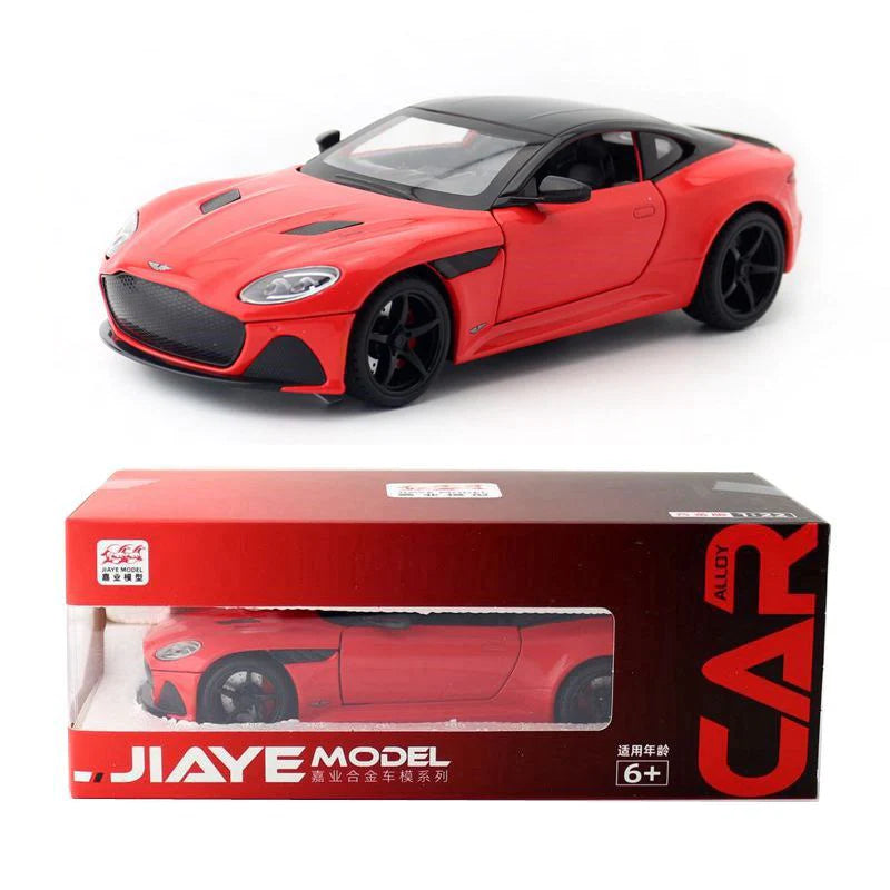 1:24 Scale Diecast Toy Vehicle Model Aston Martin DBS Super Car Pull Back Sound & Light Car Educational Collection Gift for Kid