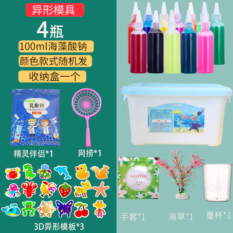 Sea Animal DIY Gel Toy Kit – 12 Bottles & 22 Molds