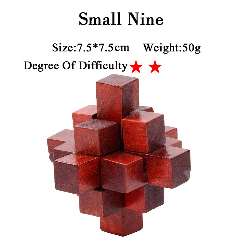 Wooden 3D Brain Teaser Puzzle Set - for Kids & Adults