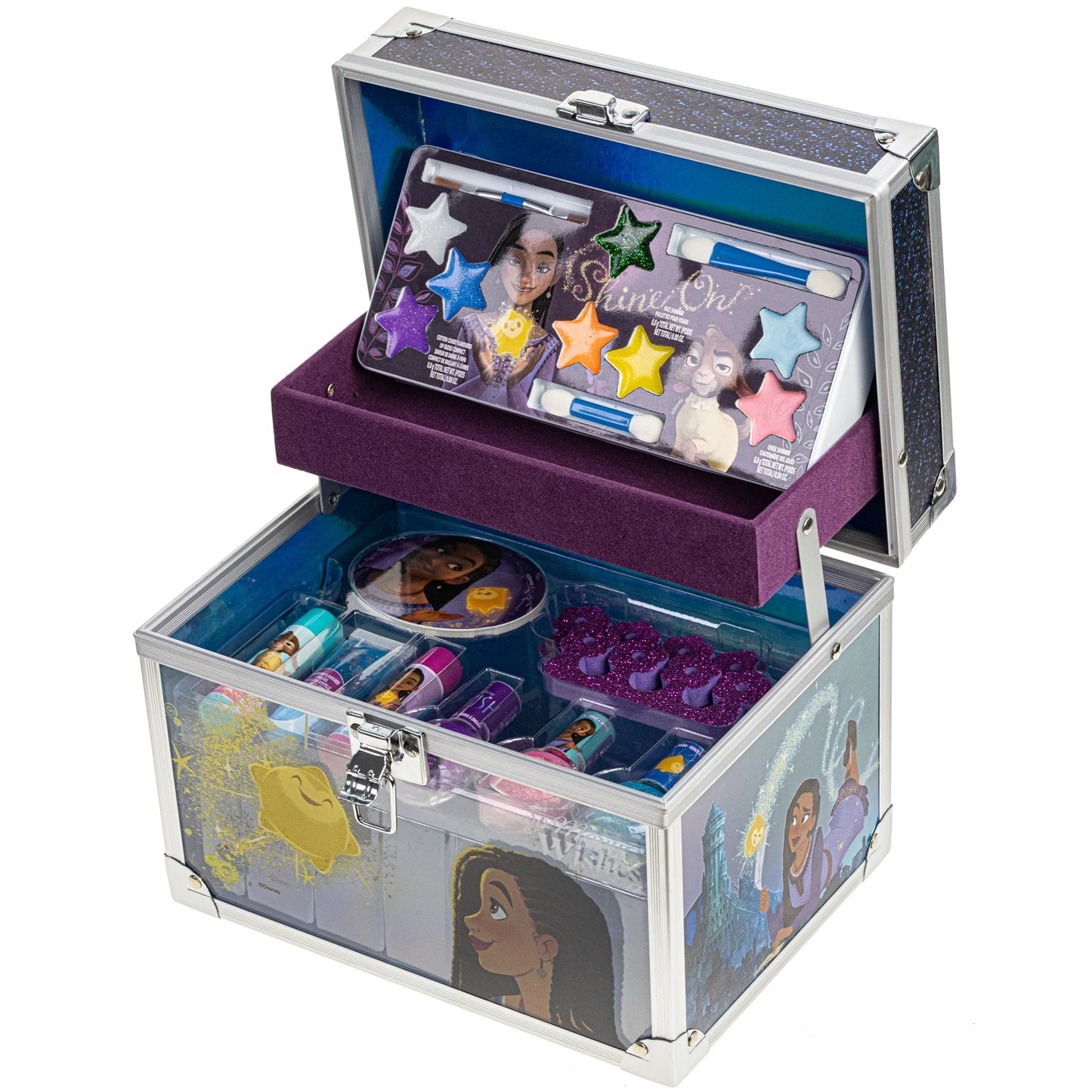 Kids Makeup Set for Girls, Nail Polish, Lip Gloss & Eye Shimmer Makeup Train Case