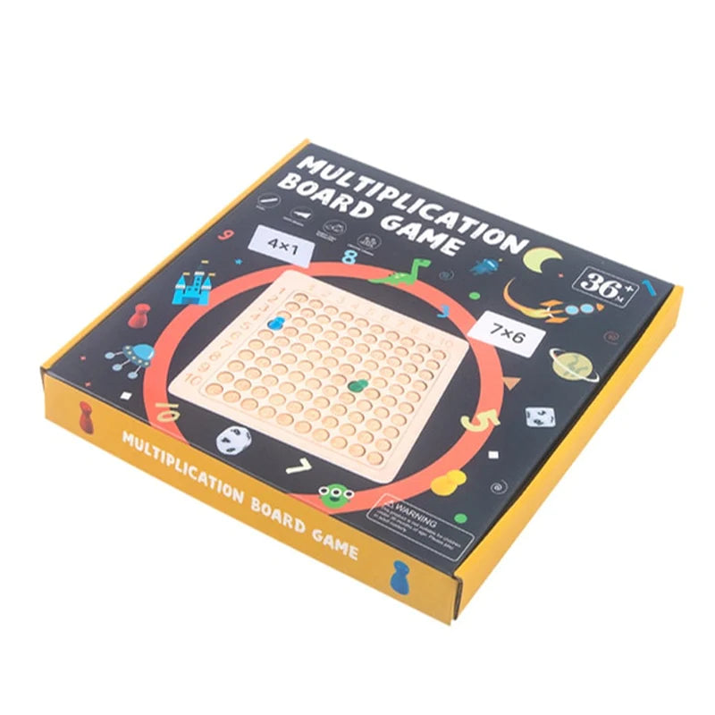 Wooden Montessori Multiplication Board Game Kids Learning Educational Toys Math Counting Hundred Board Interactive Thinking Game