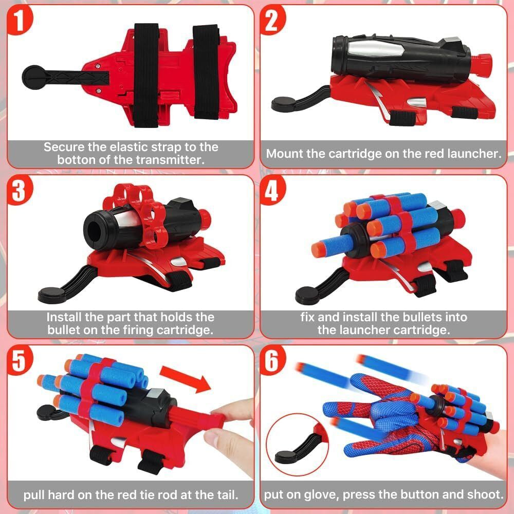 Spider-Man Glove Cosplay Web Shooter Toy Set for Children (2-Pack)