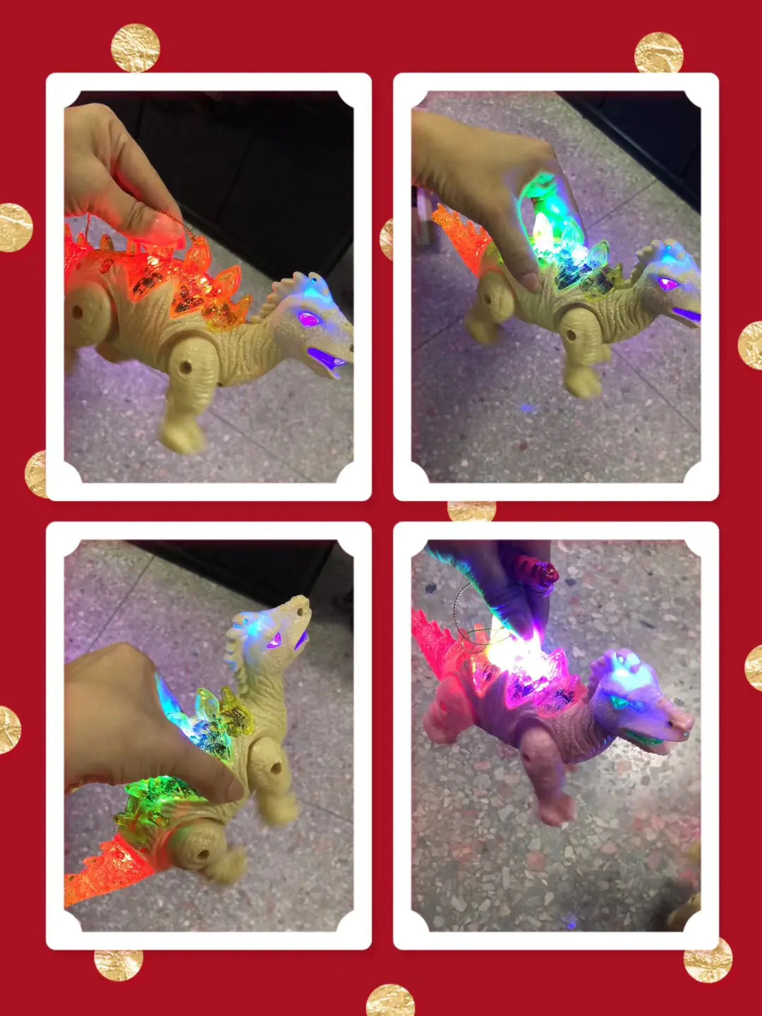 Glowing Dinosaur Walker Toy with LED Lights & Sound