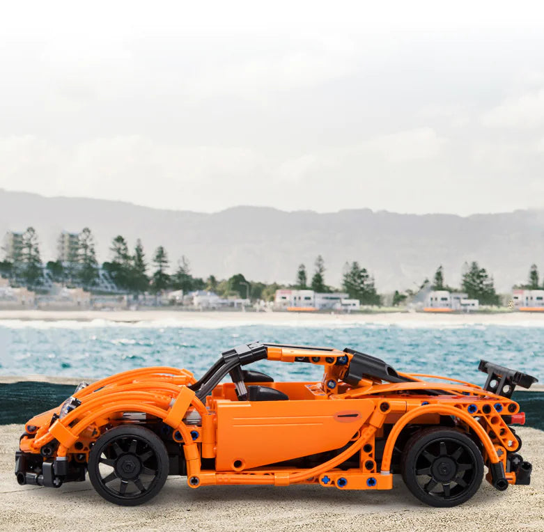 Remote Control Orange Race Car Building Set