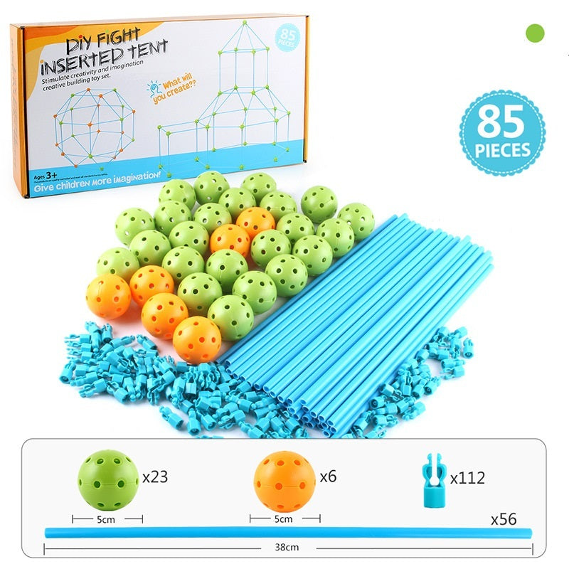 DIY 3D Construction Fort Building Castles Tents For Kids