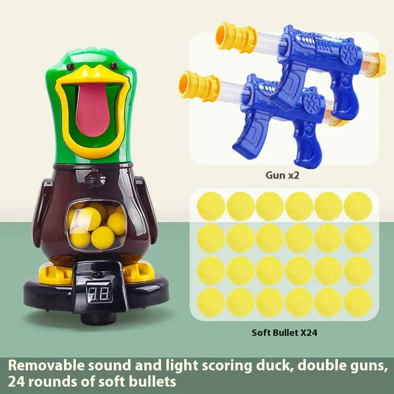 Duck Shooting Game Toy with Soft Bullets & Lights