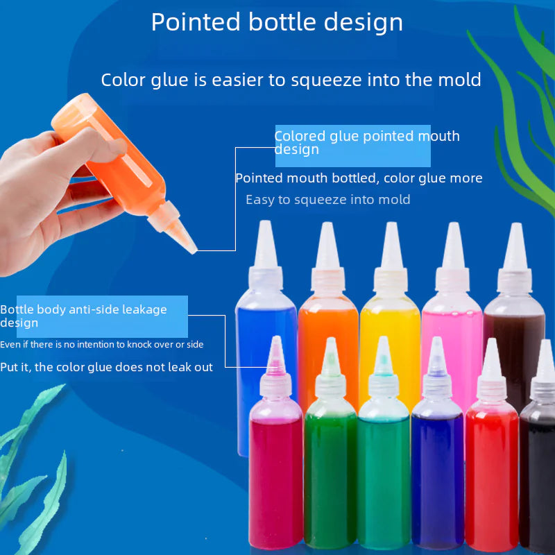 Sea Animal DIY Gel Toy Kit – 12 Bottles & 22 Molds