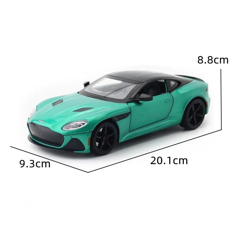 1:24 Scale Diecast Toy Vehicle Model Aston Martin DBS Super Car Pull Back Sound & Light Car Educational Collection Gift for Kid