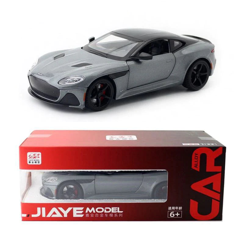 1:24 Scale Diecast Toy Vehicle Model Aston Martin DBS Super Car Pull Back Sound & Light Car Educational Collection Gift for Kid