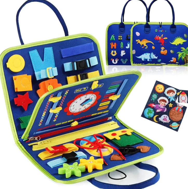 Montessori Busy Board Book – 28-in-1 Toddler Activity Kit