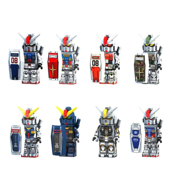 Gundam Robot Mini Figure with Shield for Kids