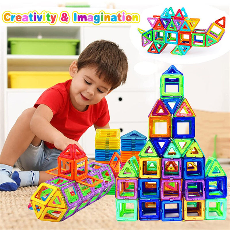 Magnetic Building Tiles Set – Colorful STEM Blocks for Kids
