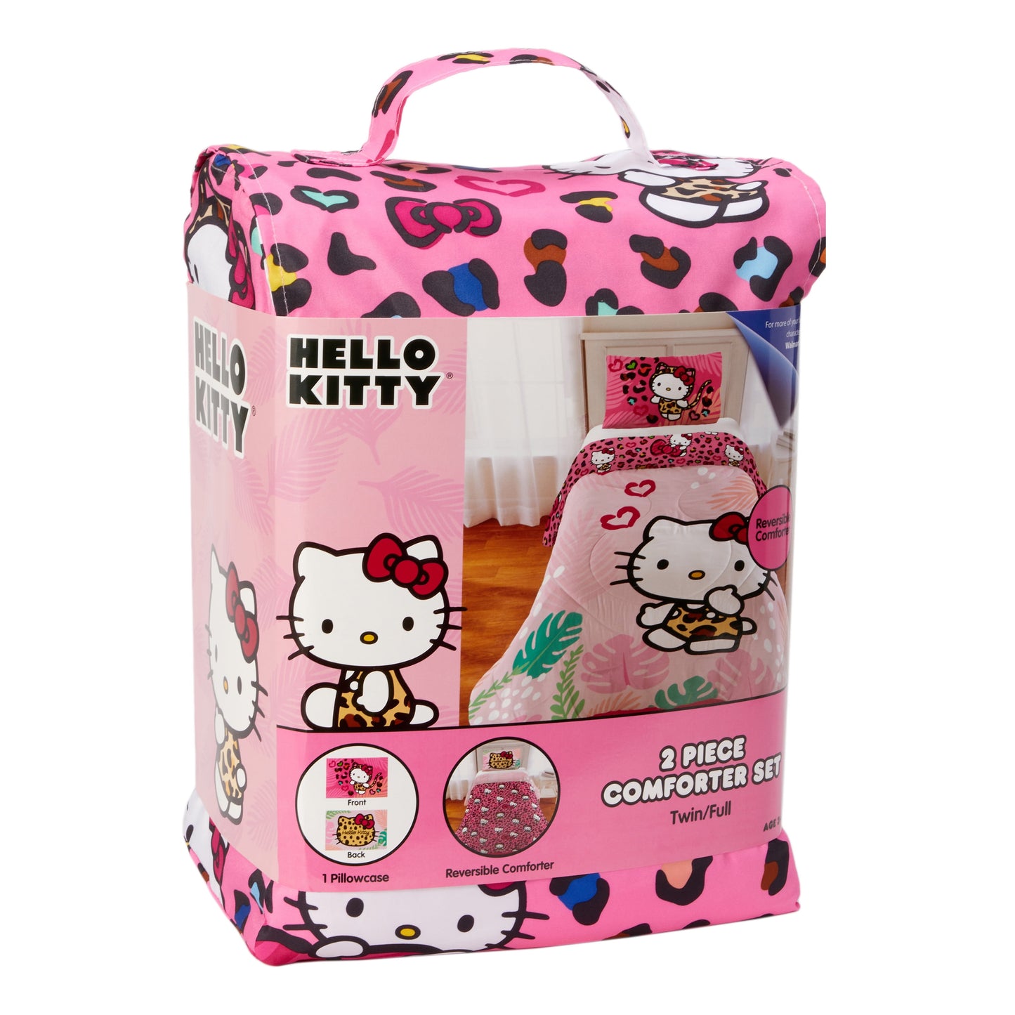 2-Piece Reversible Comforter Set for Twin/Full Beds, Pink, Sanrio