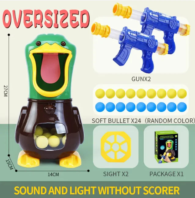 Duck Shooting Game Toy with Soft Bullets & Lights