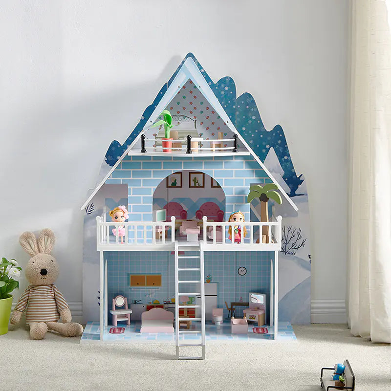 3-Story Dollhouse Playset with Furniture & Dolls