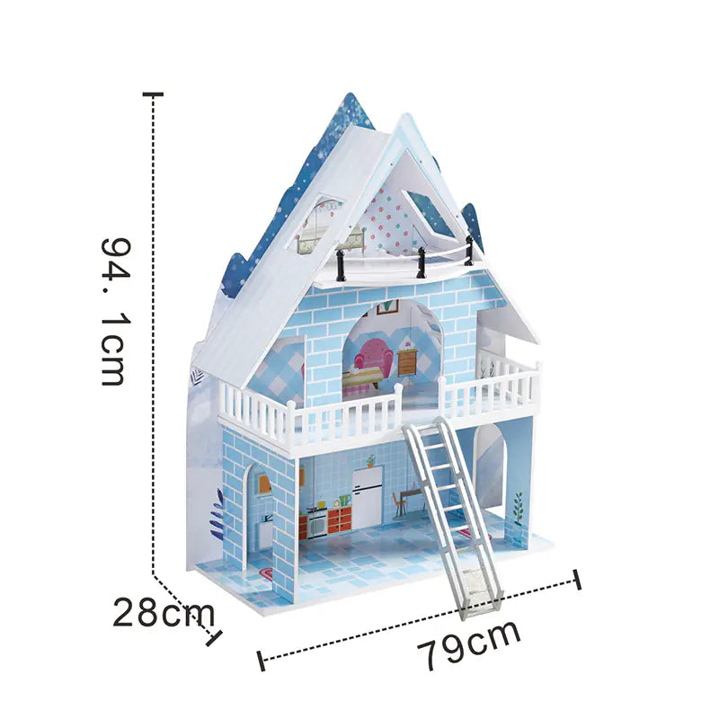 3-Story Dollhouse Playset with Furniture & Dolls