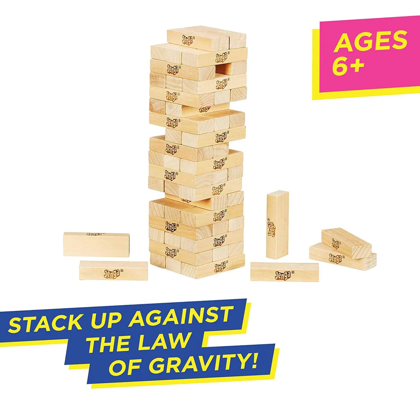 Classic Jenga Game with 54 Hardwood Blocks
