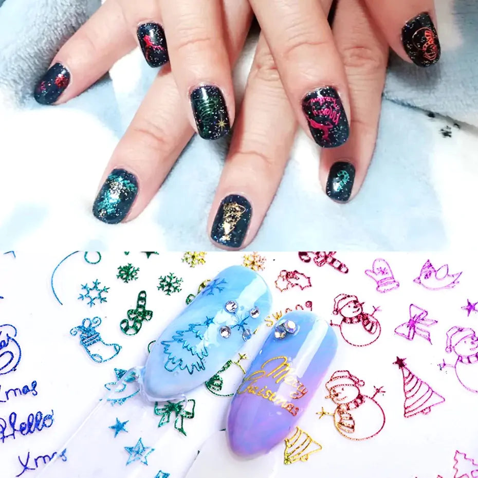 Festive Snowflake Elk Nail Decals