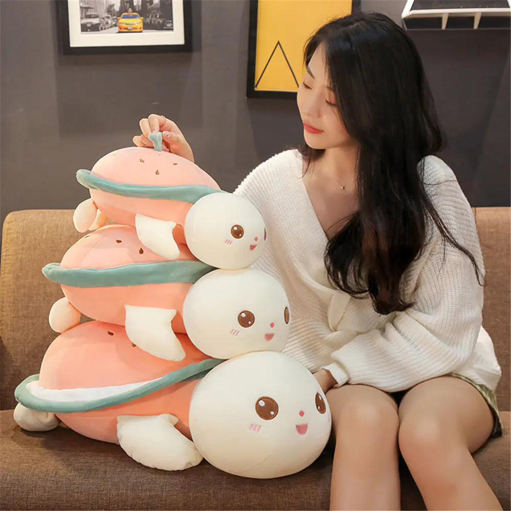 Charming Watermelon Turtle Plush Pillow for Kids
