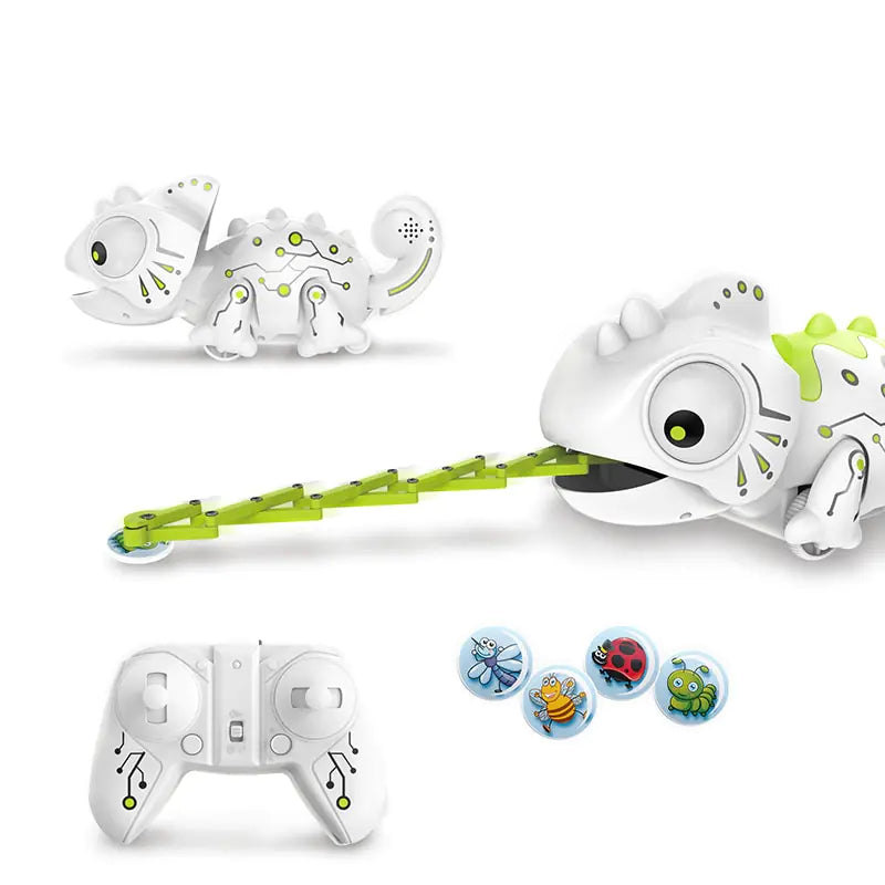 RC Chameleon Toy with Flashing Lights & Tongue Catch