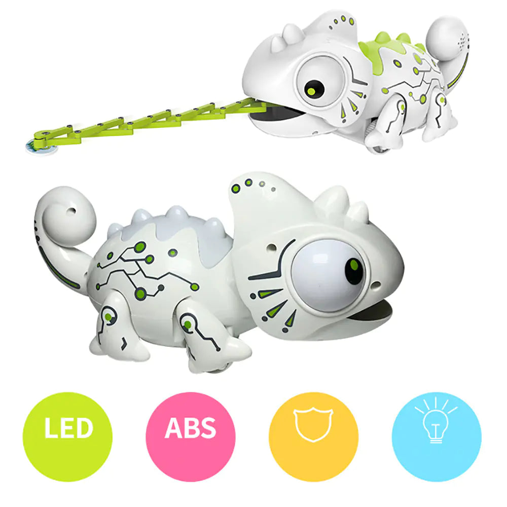 RC Chameleon Toy with Flashing Lights & Tongue Catch