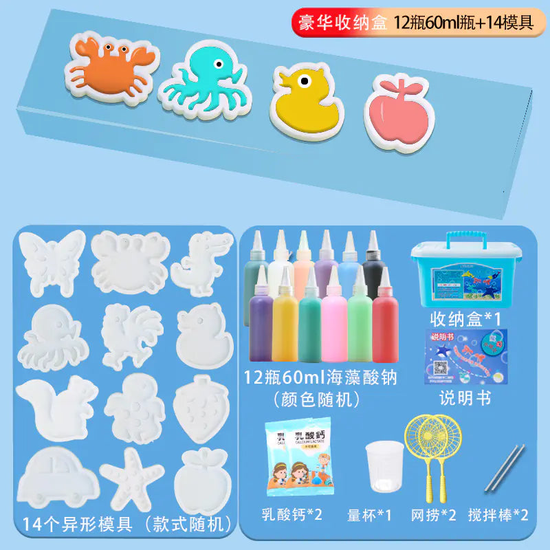 Sea Animal DIY Gel Toy Kit – 12 Bottles & 22 Molds