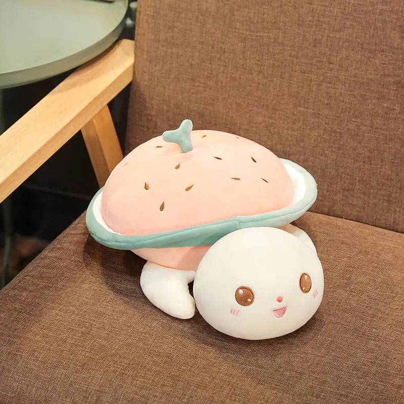 Charming Watermelon Turtle Plush Pillow for Kids