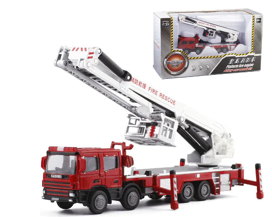 Metal Fire Truck Crane Model Toy for Kids