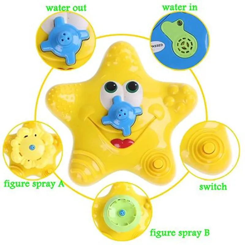 Starfish Baby Bath Toy – Sprays Water & Bubbles Fun