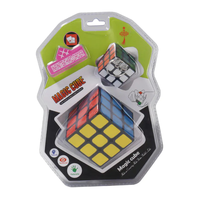 Mini & Standard Speed Cube Set with Keychain Fun