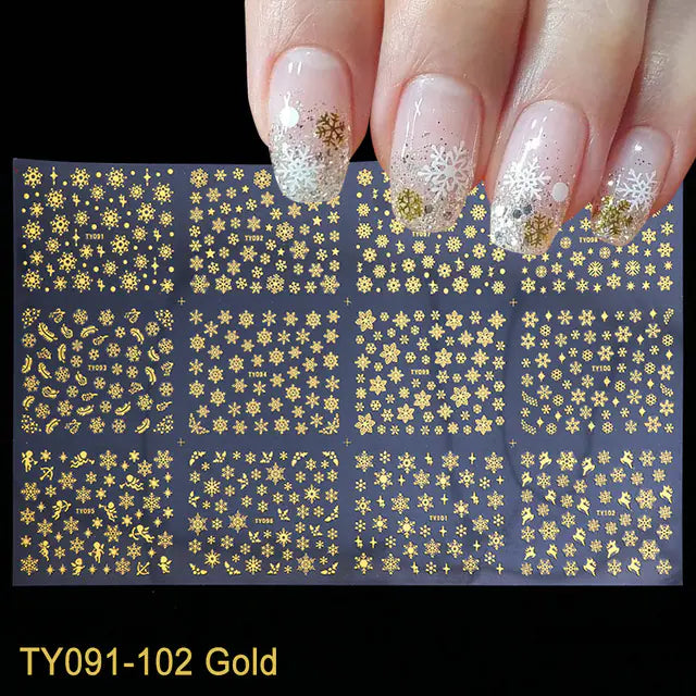 Festive Snowflake Elk Nail Decals