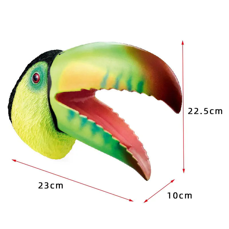 Tropical Toucan Hand Puppet - Soft Rubber Play Toy