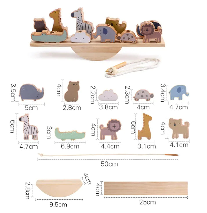 Wooden Animal Balancing Stacking Toy Set for Kids