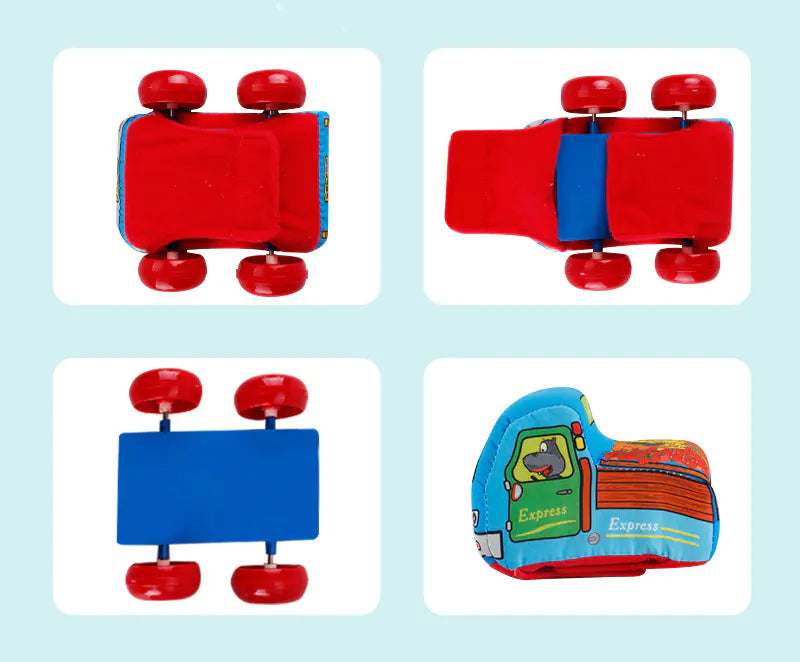 Washable Soft Cartoon Car Toys for Babies